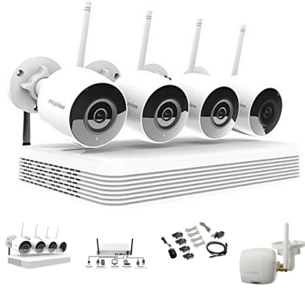 LaView 1080p wireless security camera system outdoor HD 4 channel WiFi NVR with - Picture 2 of 2